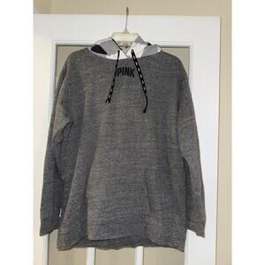 Pink VS Grey Buffalo Plaid Woman's Large Sherpa Lined Hoodie Pullover